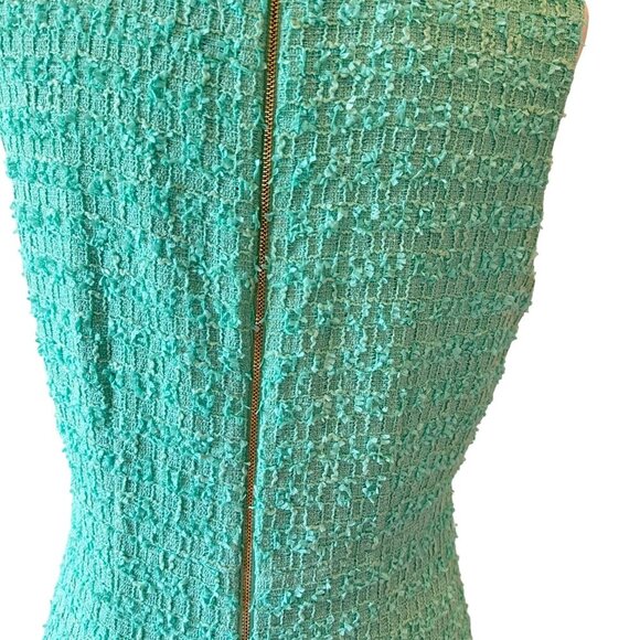 Kate Spade New York Sleeveless Tweed Textured Sheath Dress Size 12 Teal - Picture 6 of 16